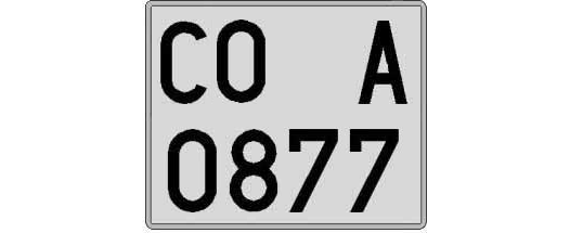 CO0877A matricula cuadrada