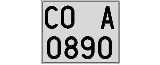CO0890A matricula cuadrada