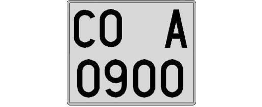 CO0900A matricula cuadrada