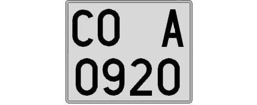CO0920A matricula cuadrada