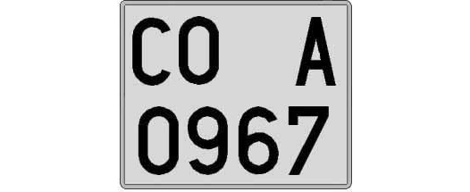 CO0967A matricula cuadrada