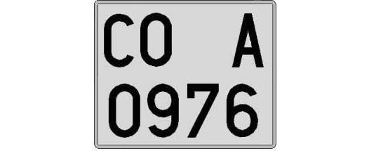CO0976A matricula cuadrada