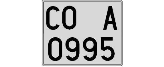 CO0995A matricula cuadrada