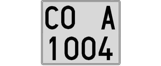 CO1004A matricula cuadrada