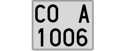 CO1006A matricula cuadrada