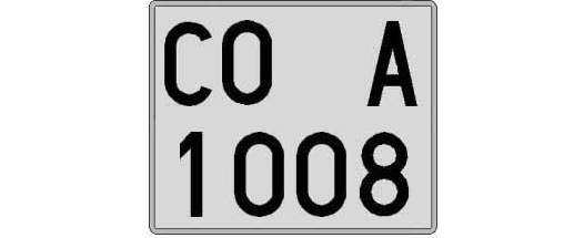 CO1008A matricula cuadrada