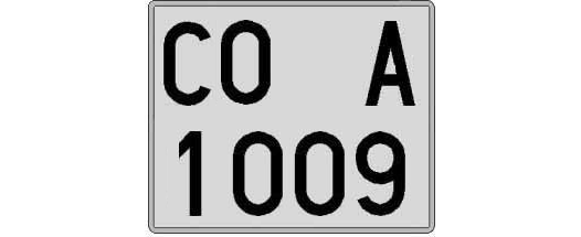 CO1009A matricula cuadrada