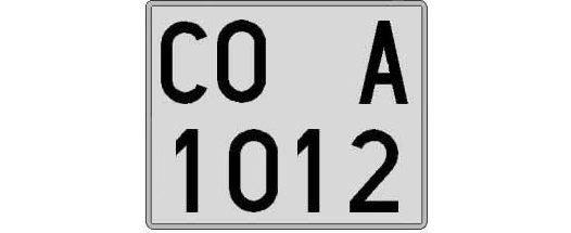 CO1012A matricula cuadrada