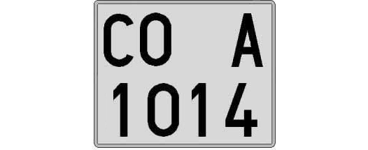 CO1014A matricula cuadrada