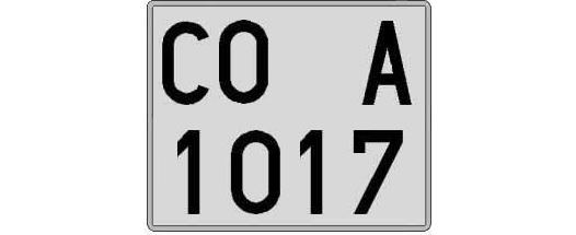 CO1017A matricula cuadrada