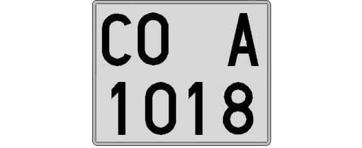 CO1018A matricula cuadrada