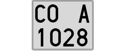 CO1028A matricula cuadrada