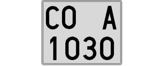CO1030A matricula cuadrada