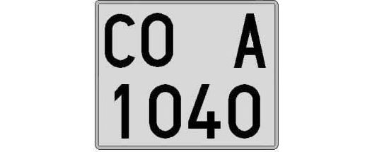 CO1040A matricula cuadrada