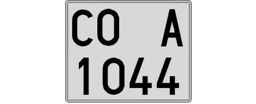 CO1044A matricula cuadrada