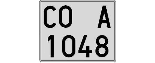 CO1048A matricula cuadrada