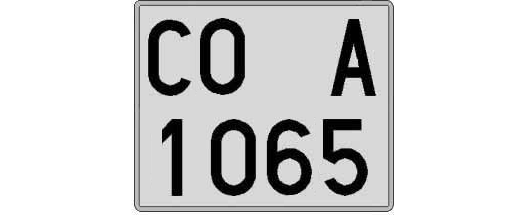 CO1065A matricula cuadrada