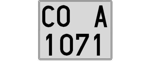 CO1071A matricula cuadrada