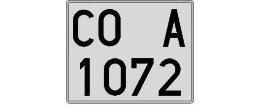 CO1072A matricula cuadrada
