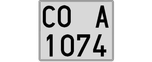 CO1074A matricula cuadrada