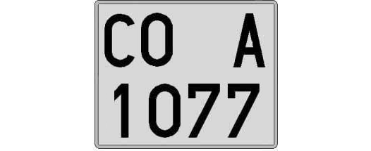 CO1077A matricula cuadrada