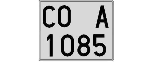 CO1085A matricula cuadrada