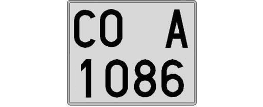 CO1086A matricula cuadrada