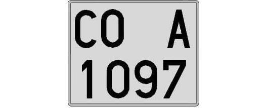 CO1097A matricula cuadrada