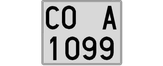 CO1099A matricula cuadrada