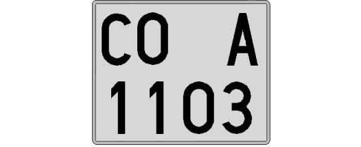 CO1103A matricula cuadrada