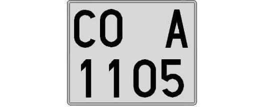 CO1105A matricula cuadrada