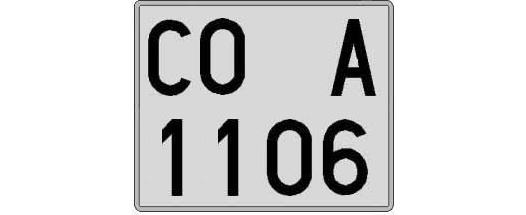 CO1106A matricula cuadrada