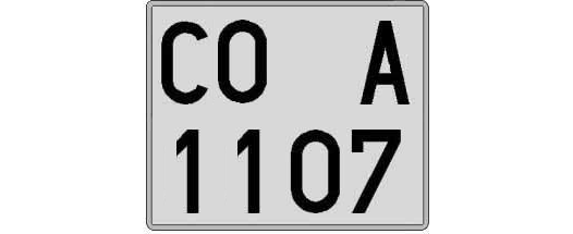 CO1107A matricula cuadrada
