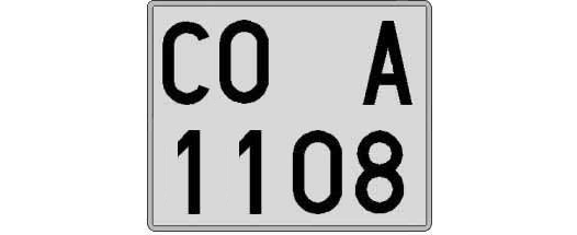 CO1108A matricula cuadrada