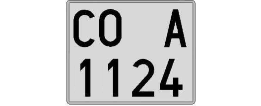CO1124A matricula cuadrada