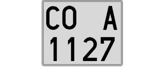 CO1127A matricula cuadrada