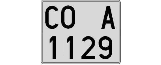 CO1129A matricula cuadrada