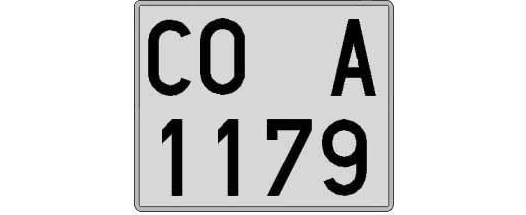 CO1179A matricula cuadrada