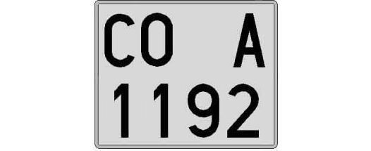CO1192A matricula cuadrada