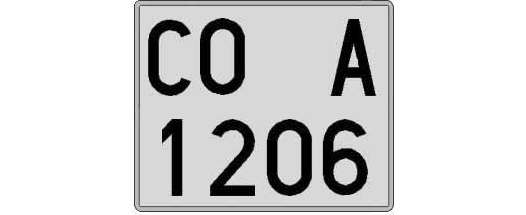 CO1206A matricula cuadrada