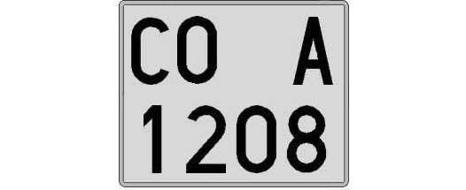 CO1208A matricula cuadrada