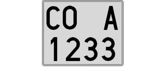 CO1233A matricula cuadrada