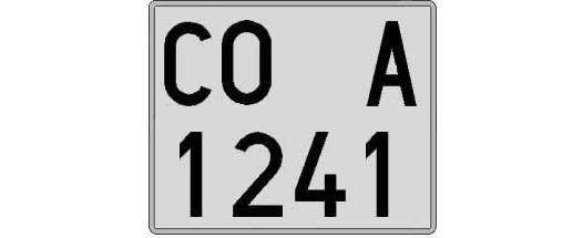CO1241A matricula cuadrada