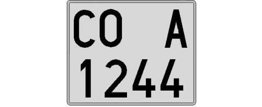 CO1244A matricula cuadrada
