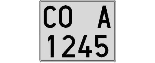 CO1245A matricula cuadrada