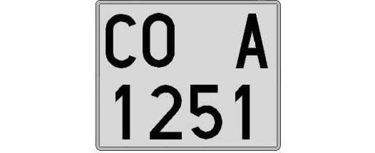 CO1251A matricula cuadrada