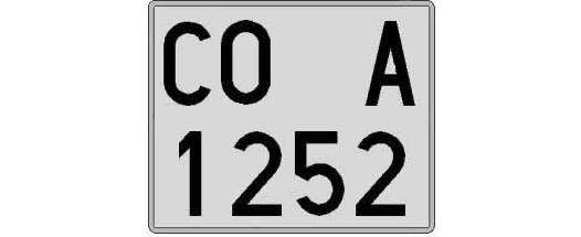 CO1252A matricula cuadrada