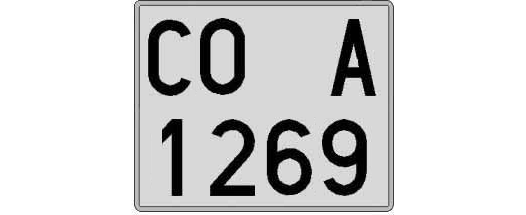 CO1269A matricula cuadrada