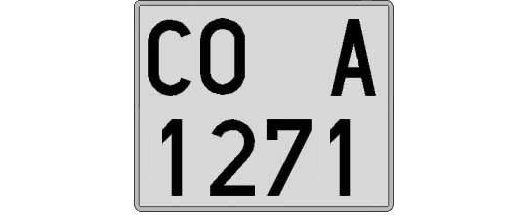 CO1271A matricula cuadrada