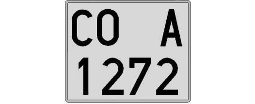 CO1272A matricula cuadrada
